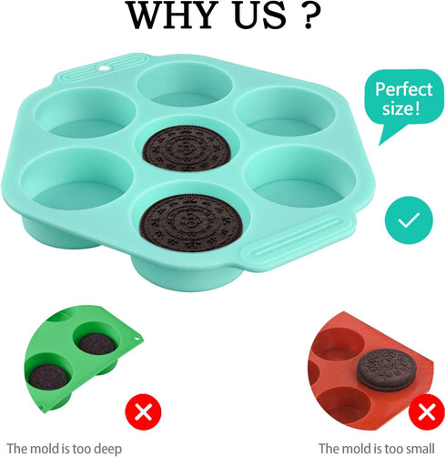 Actvty Round Chocolate Covered Cookie Molds, 3 Pcs Cylinder Chocolate Candy Silicone Molds, Perfect for Chocolate Covered Oreos, Candy, Cakes, Jel...