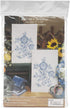 Tobin Blue Rose Stamped for Embroidery Towels 30.00" x 17.00", Small......