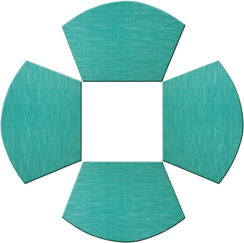 PIGCHCY Wedge Shaped Placemats for Dining Table Cross-Weave Washable Vinyl Placemat Heat Resistant Round Table Mats Set of 4 (Teal Blue)...