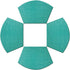PIGCHCY Wedge Shaped Placemats for Dining Table Cross-Weave Washable Vinyl Placemat Heat Resistant Round Table Mats Set of 4 (Teal Blue)...