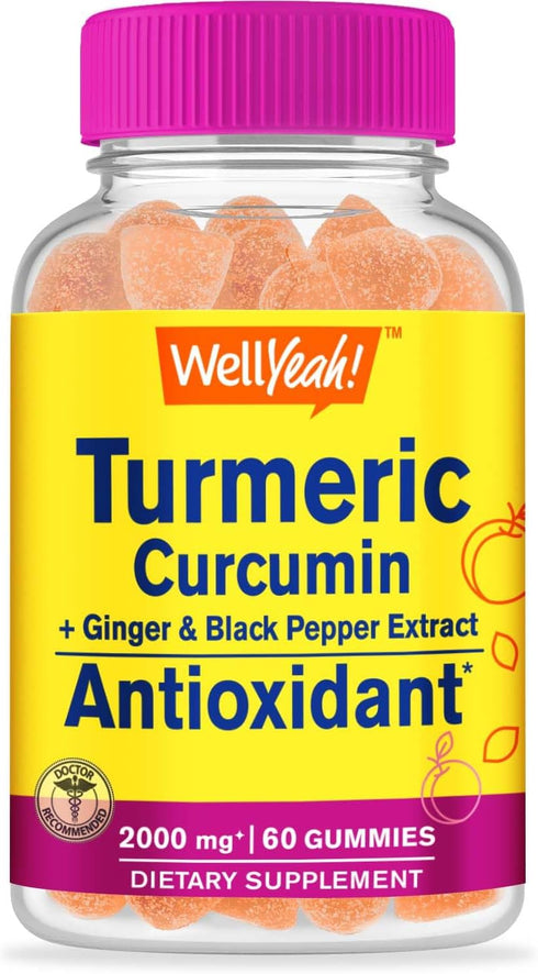 Turmeric Curcumin Gummies with Black Pepper - Antioxidant and Digestive Support - Skin Health, and Immune Function - Vegan, Non-GMO - 60 Count...