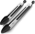 Tribal Cooking Kitchen Tongs with Silicone Tips - Stainless Steel tongs for cooking - 9" and 12" Tongs With Silicone Rubber Grips, Small and Large...