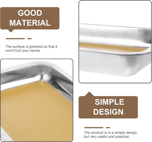 Hemoton Stainless Steel Dissection Tray,Anatomy Tray,Stainless Steel Wax Tray,Wax Dissecting Tray,Metal Wax Tray,Lab Dissecting Pan Dissection Pla...