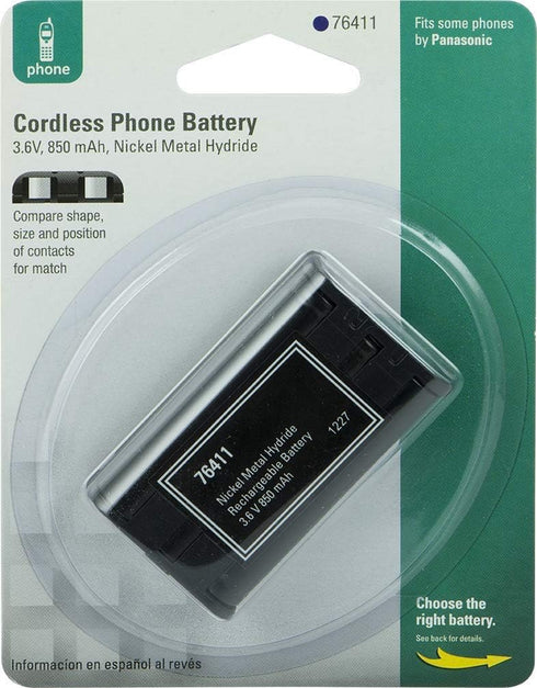 Power Gear Rechargeable Cordless Phone Battery, 3.6V, 850mAh Battery Pack, Nickel Metal Hydride, Cordless Phone Handset Compatible, 76411...