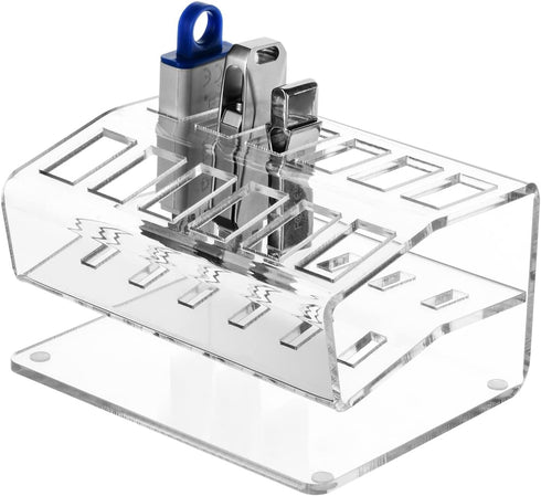 USB Flash Drive Holder Stand USB Memory Stick Storage Organizer, Acrylic USB Flash Drive Case Rack Holds up to 12 USB Flash Drives Thumb Drives Ju...