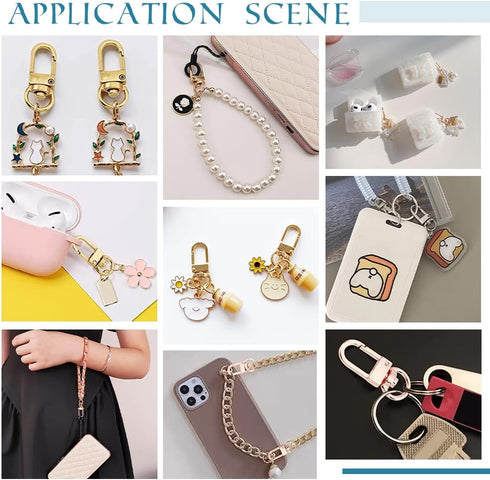 PH PandaHall Key Chain Clips, 30 Pieces Golden Metal Lobster Claw Clasps Swivel Lanyards Trigger Snap Hooks Strap for Keychain Key Rings DIY Bags ...