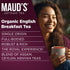 Maud's Organic English Breakfast Black Tea Pods, 24 ct, Recyclable Single Serve Pods – 100% Gourmet Blended Tea Leaves, Compatible with Keurig K C...