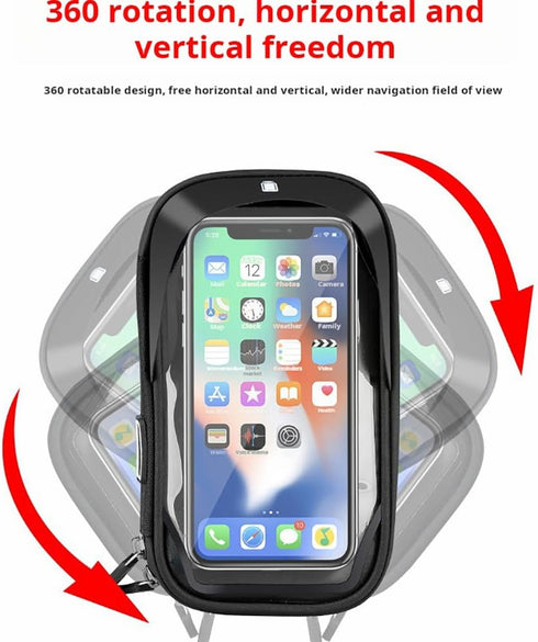 Bike/Bicycle Phone Holder Waterproof,Bike Accessories,Bike Handler Bag 360° Rotatable,Bike Phone Mount with Sensitive TPU Touch-Screen for Phones ...