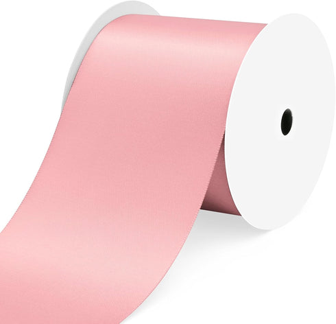 Pink Satin Ribbon 3 Inch x 15 Yards Double Face Wide Large Silk Satin Ribbon for Wedding, Ceremony Kit Decoration, Chair Sash, Gift Wrapping, Craf...