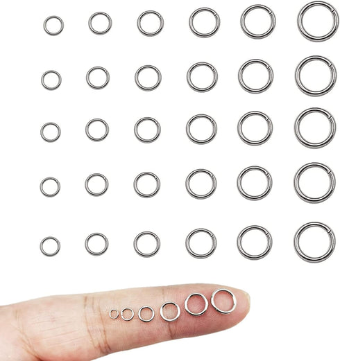 1000pcs 3mm Stainless Steel Rings Jump Rings Connector Rings for Jewelry Making Necklaces Bracelet Earrings Keychain DIY Craft (Silver, 3mm)...