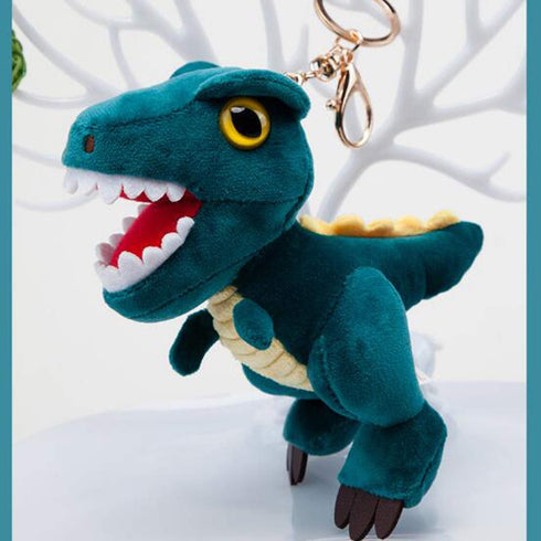 Plush Dinosaur Stuffed Animals Tyrannosaurus Rex Keychains Ornaments Pendant Key Ring Blue...