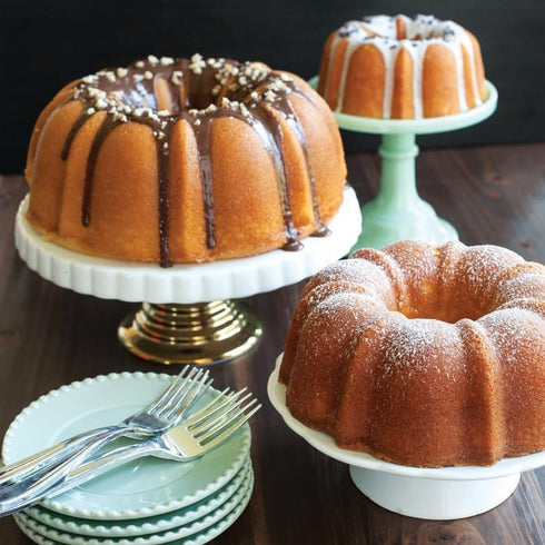 Nordic Ware Formed Bundt, Tiered 3-Piece Set, Sea Glass...