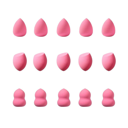 Pink 15 Pcs Beauty Blender Sponge Set:Mini Medium Makeup Sponges For Foundation,Powder,Liquid,Facial Makeup Tools,Latex-Free, High-density Beauty ...