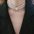 Vintage Dainty Gold Sexy Rhinestones Pearls Chunky Short 1920s Choker Necklace Chain Multilayer Choker Pendant Necklaces Prom Party Bar for Women ...