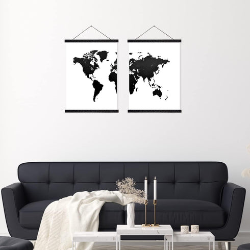 Magnetic Poster Hanger Frame for 16x20 16x24 16x22 Movie Music Posters Wall Art, Black Wood Picture Frames for Large Canvas Diamond Map Decor, Liv...