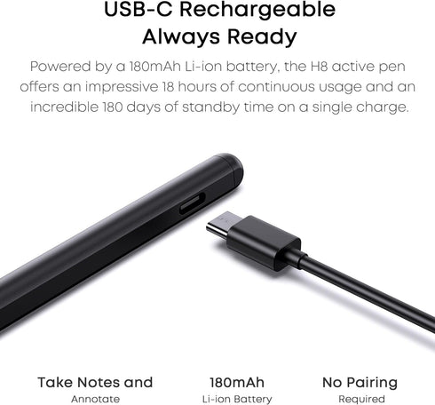 CHUWI H8 Stylus Pen for TouchScreens, Universal Stylus Pen, 90s Auto Sleep, Black Stylus Pencil for Hipad XPro, Hipad 11, FreeBook, MiniBook X(N10...