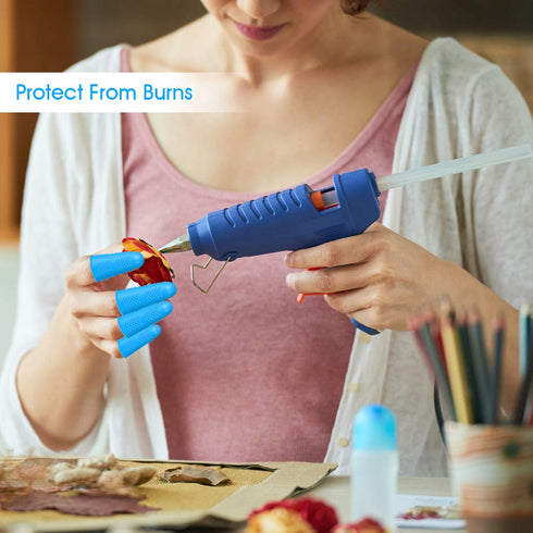 24PCS Hot Glue Gun Silicone Finger Protectors Caps Covers,Hot Glue Gloves Finger Guard Protectors Accessories for Wax Rosin Resin Adhesives Scrapb...