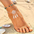 Layered Anklets Bracelets Silver Turquoise Anklet Chain Beach Leg Chain for Women...