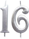 MAGJUCHE Silver 16th Birthday Numeral Candle, Number 16 Cake Topper Candles Party Decoration for Girl Or Boy...