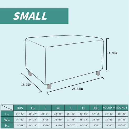 YEMYHOM Ottoman Cover Latest Jacquard Design High Stretch Folding Storage Footstool Protector Rectangle Removable Slipcover (Ottoman Small, Light ...