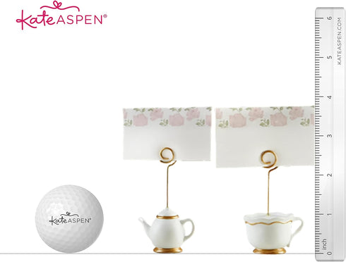 Kate Aspen, Place Card Holders, Tea Time Whimsy, Teapot and Teacup, Place Cards Included, Set of 6,Pink...