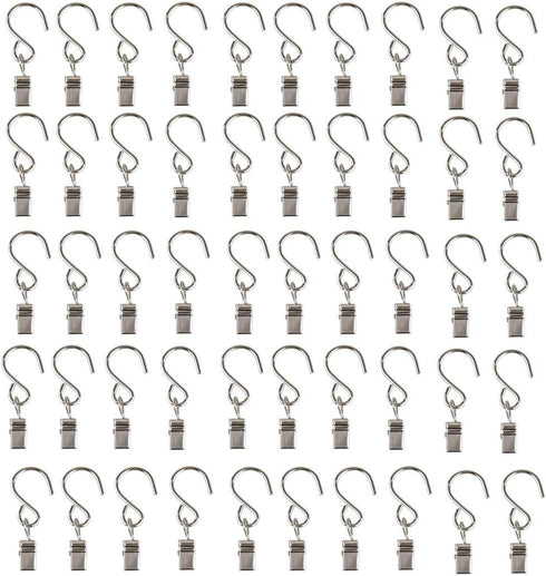 Mydio 50 Pack Stainless Steel Curtain Clip String Party Light and Outdoor Activities Wire-Party Supplies...