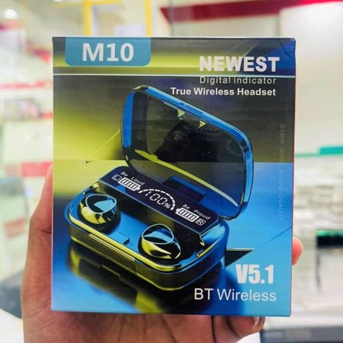 M10 Wireless Earbuds Bluetooth 5.1 TWS Earphones Full Touch Control Headphones Built-in Microphone Immersive Sound Quality Ensure Fast Stable & Au...