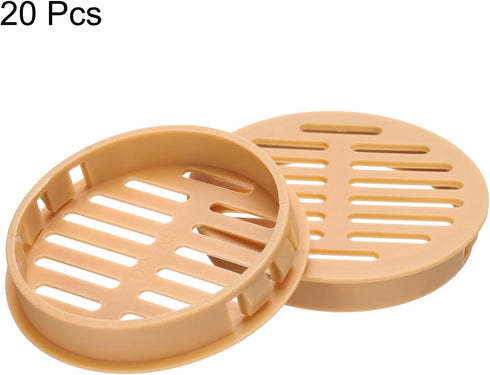 uxcell 20Pcs 60mm/2.4in Air Vents Circular Soffit Vents, Orange Plastic Soffit Vent Cover for Bathroom Home, Office, Kitchen, Cabinet, Wardrobe...
