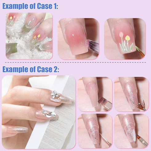 KINGMAS 10Pcs Nail Art Brushes, Nail Gel Polish Painting Brush Drawing Pen, Nail Liner Brush and Nail Dotting Pen for Gel Polish DIY Manicure Salo...
