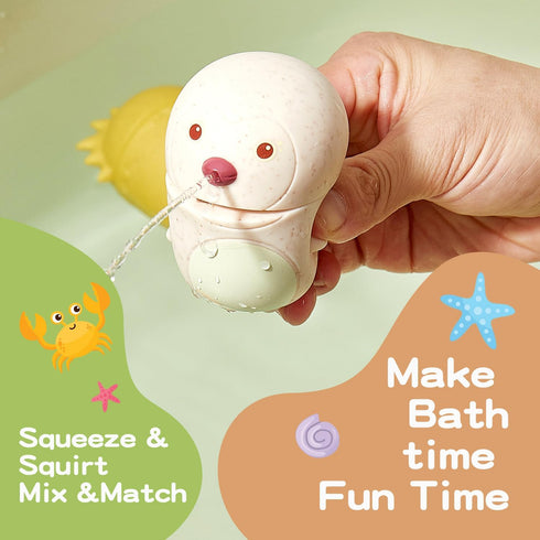 Bath Toys Animal with Bath Boats for Toddlers/ Infants 6 - 12- 18 Months,11 PCS Bath Toy for Babies Water Table Toys Toddler Birthday Gift for Pre...
