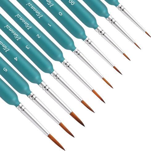10Pcs Miniature Paint Brushes, Detail Fine Tip Paint Brushes Set with Ergonomic Handle - Suitable for Acrylic Painting, Oil, Watercoloring, Face, ...