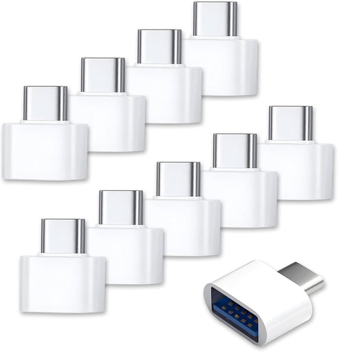 10 Pack USB to USB-C Adapter, USB Type-C Male to USB A Female for USB Micro-B Devices, Flash Drive, Mouse, Keyboard, Game Controller...