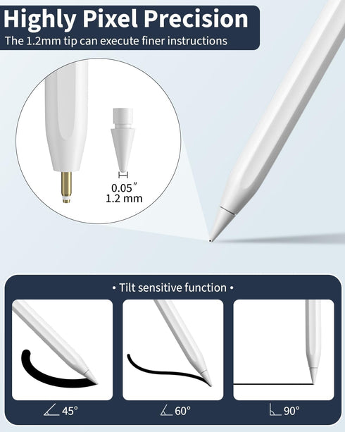 iPad Pencil 2nd Generation with Magnetic Wireless Charging,With Apple Pencil Magnetic Charger,Compatible with iPad 6/7/8/9/10,iPad Pro 11 in 1/2/3...