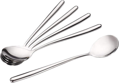 Miupoo Spoons,Stainless Steel Long handled soup spoons,Silver,10 Piece (8.7x1.6 Inches)...