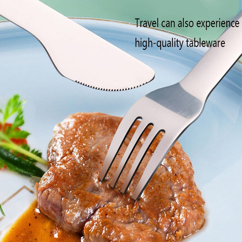 Travel Cutlery Set with Case Portable Silverware Utensils Set,ABS cutlery box, spoon and forkReusable Flatware Set Cutlery Set for Camping Picnic ...