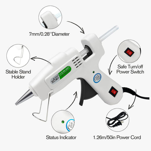 Hot Glue Gun Kit with 30 Glue Sticks, Fast Preheating Hot Melt, High Temp for School Crafts DIY Arts and Quick Home Repairs (20w)...