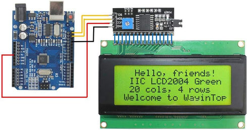 20x4 2004 LCD Display Module with IIC/I2C/TWI Serial Interface Adapter (Yellow Green/2004)...