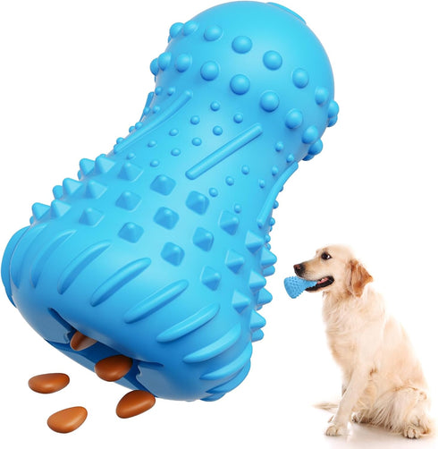 Chew Toys -Cone Shape Dog Toys for Aggressive Chewers?Durable Natural Rubber? Multifunctional Teeth Cleaning and Gum Massage(Blue)...