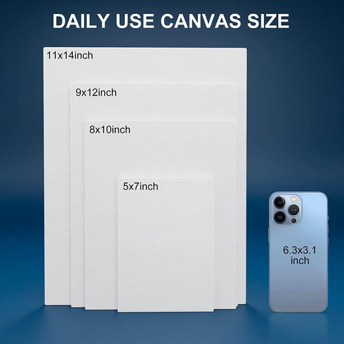 Canvas Boards 5x5 Inch 12-Pack, 10 oz Primed 100% Cotton White Blank Small Canvases for Painting, Square Flat Canvas Panels for Oil Acrylics Water...