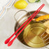 Kitchen Reusable 12 in Long Non Slip Silicone Cooking Chopstick with Spoon and Band, Stainless Steel Reinforced, Tempura, Frying, Hot Pot, Non Scr...