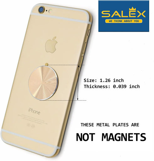 Cell Phone Metal Plates for Magnetic Car Mount 4 Pack. Replacement Set of Cute Gold Round Metal 3M Adhesive Backing Discs for Magnetic Phone Holde...