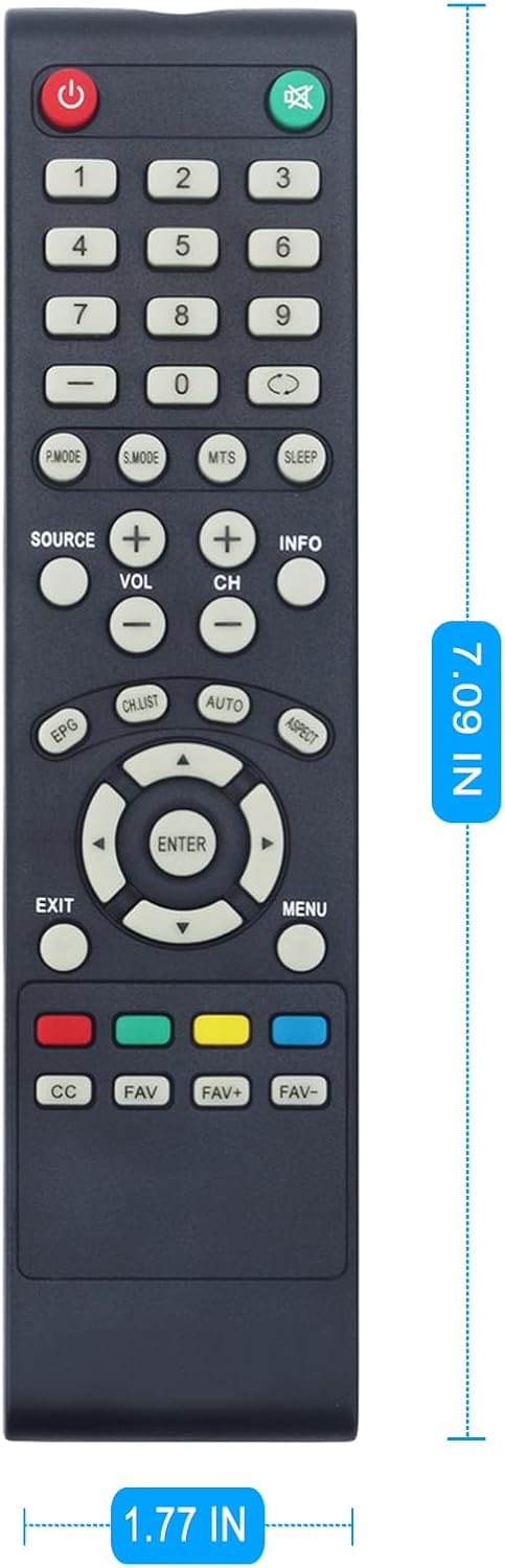 AIDITIYMI Replace Remote Control Compatible with Proscan TV PLDED5068A-D PLEDV3282A PLED2243A-I PLDED5066B PLDED5066A PLDED3273A-E PLDED5066A-B PL...