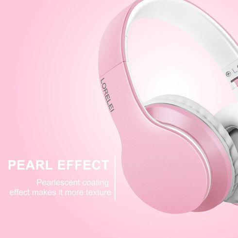 LORELEI X6 Over-Ear Headphones with Microphone, Lightweight Foldable & Portable Stereo Bass Headphones with 1.45M No-Tangle, Wired Headphones for ...