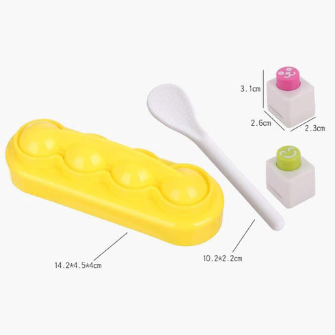 4 Pcs Rice Ball Mould Shaker DIY Ball Shape Sushi Maker Mould & 2 Smile Face Seaweed Nori Punch Embossing Mold Kitchen Tools for Shake DIY Lunch w...