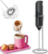 Milk Frother Wand with Stand - Milk Frother Handheld Battery Operated - Electric Whisk Coffee Frother - Drink Mixer Handheld Frother with Stand - ...