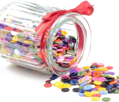 Round 2 Holes Craft Buttons, 1125Pcs 0.35 Inch(9mm) Sewing Buttons, 15 Colors Resin Buttons, for Sewing Children Sweater DIY Crafts Scrapbooking C...