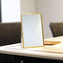 LONGSHENG - SINCE 2001 - Gold Vanity Makeup Mirror Table Desk Countertop Mirror Bathroom Shaving Make Up Mirror Home Decor-Rectangle...