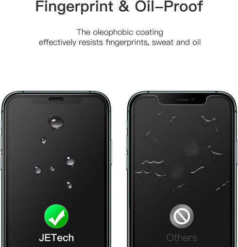 JETech Full Coverage Screen Protector for iPhone 11 Pro Max/iPhone XS Max 6.5-Inch, Black Edge, 9H Tempered Glass Film Case-Friendly, HD Clear, 3-...