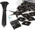Zip Tie Mounts and Zip Ties - Small Cable Tie Adhesive Mount, 3/4in black 100 Sets. Wires Zip Tie Adhesive-backed anchors perfect for Pedal Board ...