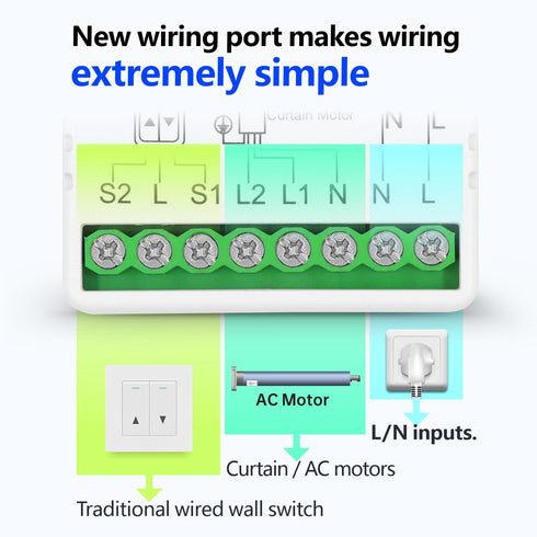 DieseRC WiFi Smart Roller Shutter Controller Module, Tuya APP WiFi Control Compatible with Alexa/Google Home APP Control and Manual Switch, Electr...